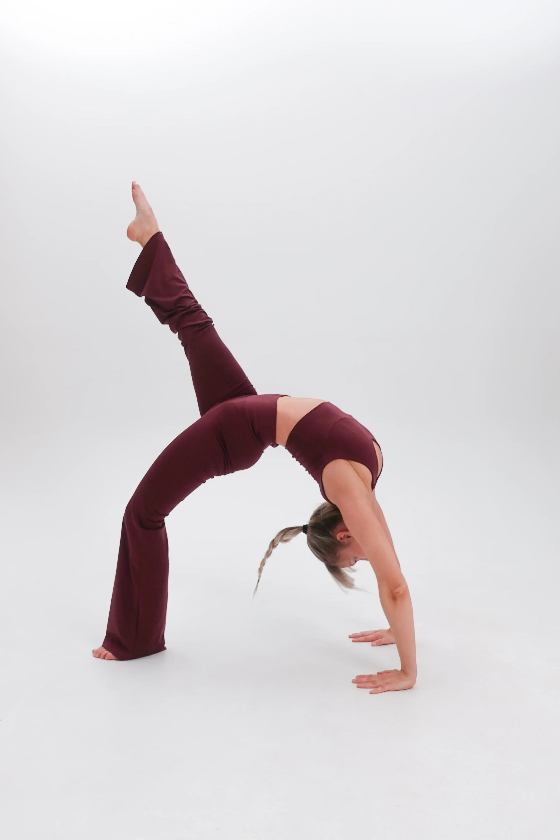 Women's Seacell Flared Pants- Burgundy-3