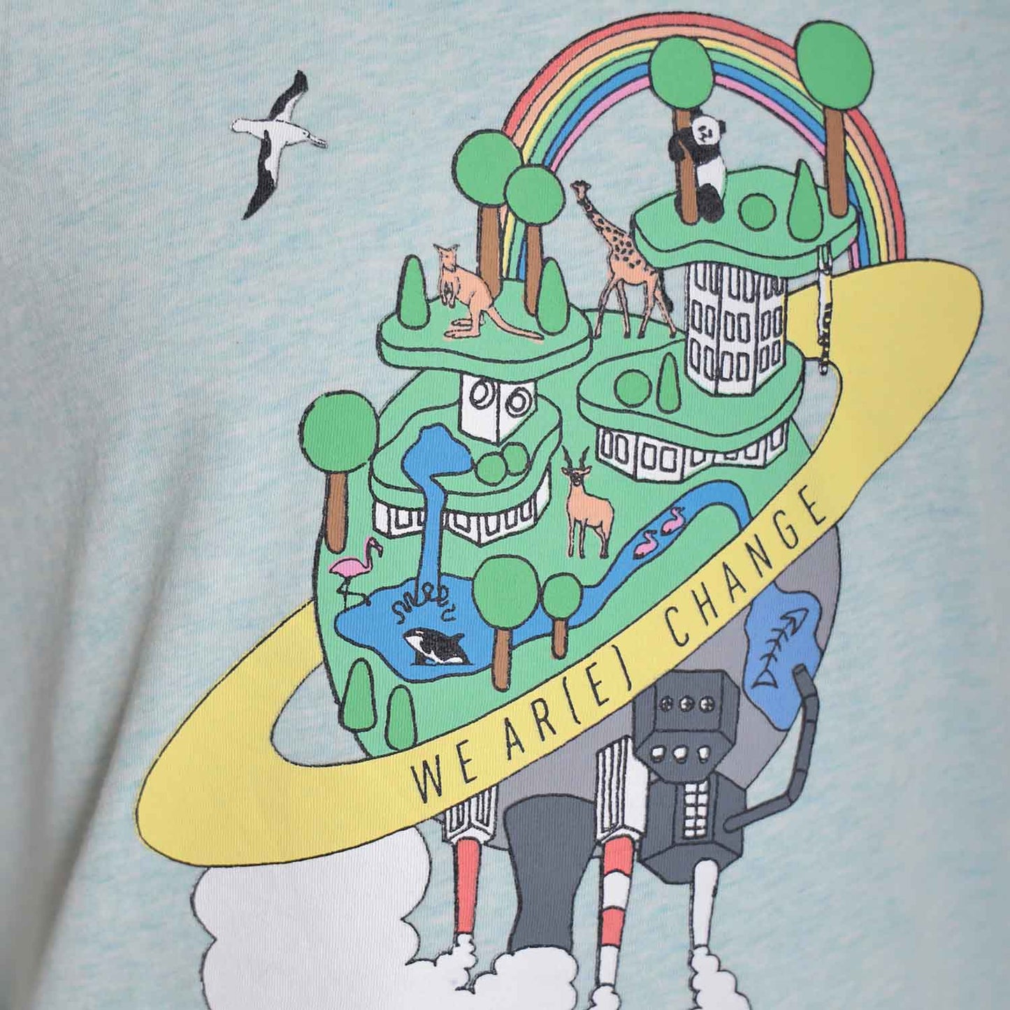 Earth Day T Shirt for Kids in Mint Green-2