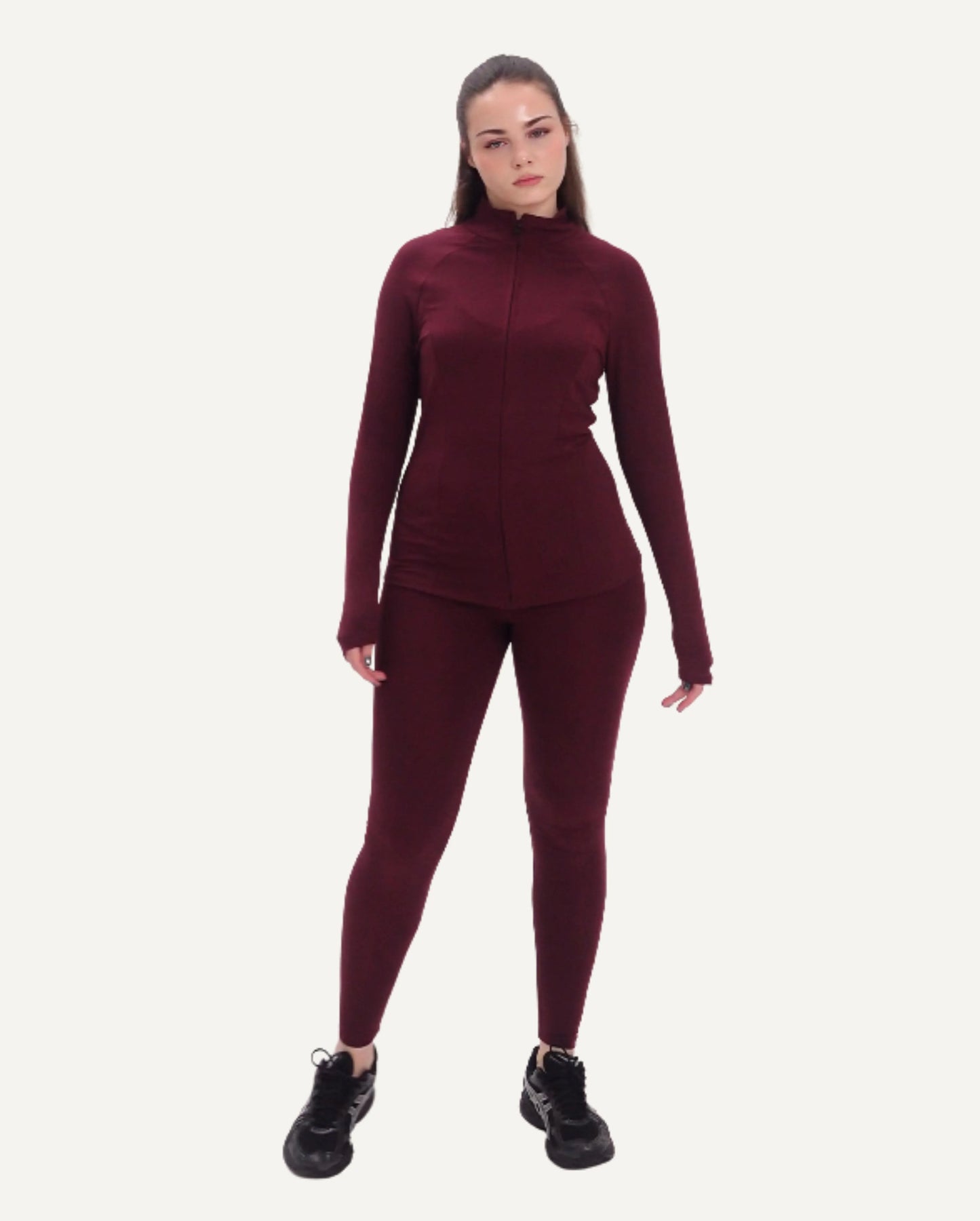 Women's Seacell Zip Longsleeve - Burgundy-3