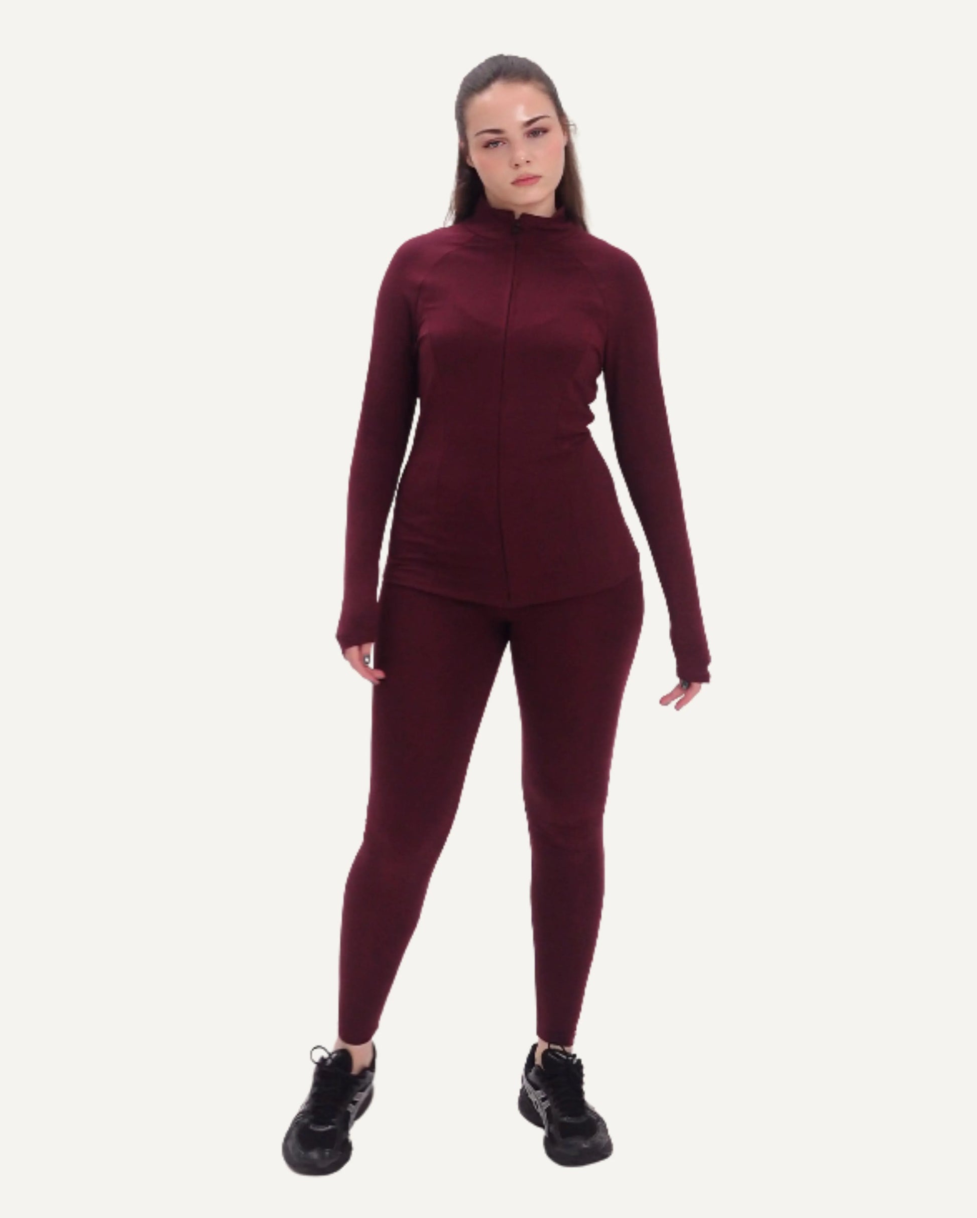 Women's Seacell Zip Longsleeve - Burgundy-3
