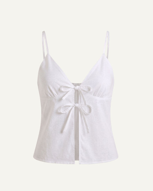 Seaweed Bow-Tie Cami - White-0