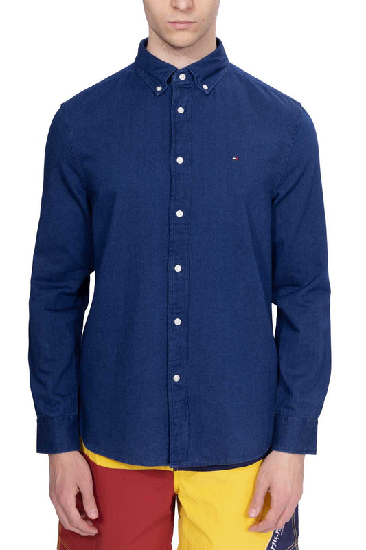TOMMY HILFIGER - Men's regular chambray shirt  - Size XXL-11