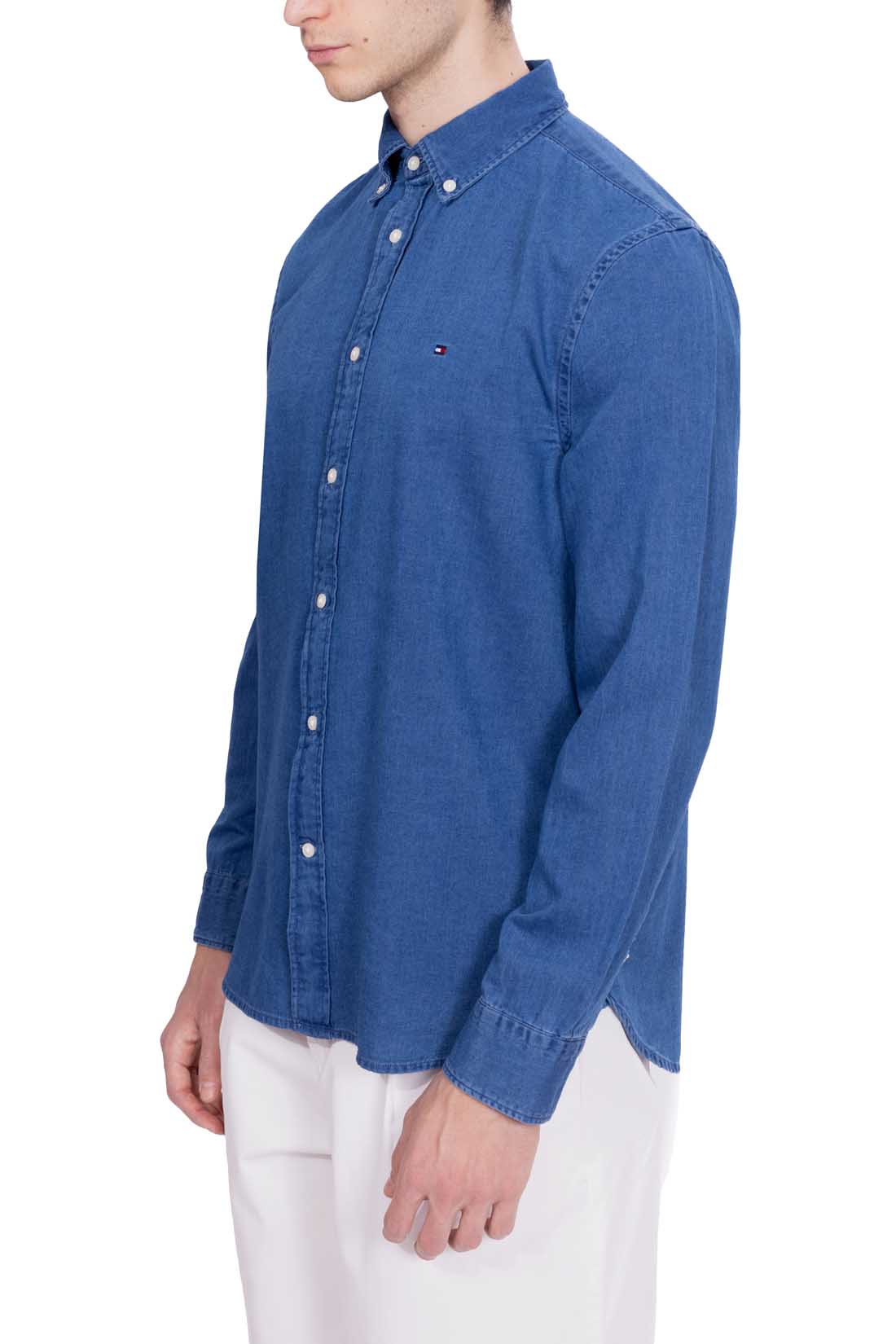 TOMMY HILFIGER - Men's regular chambray shirt  - Size XXL-33