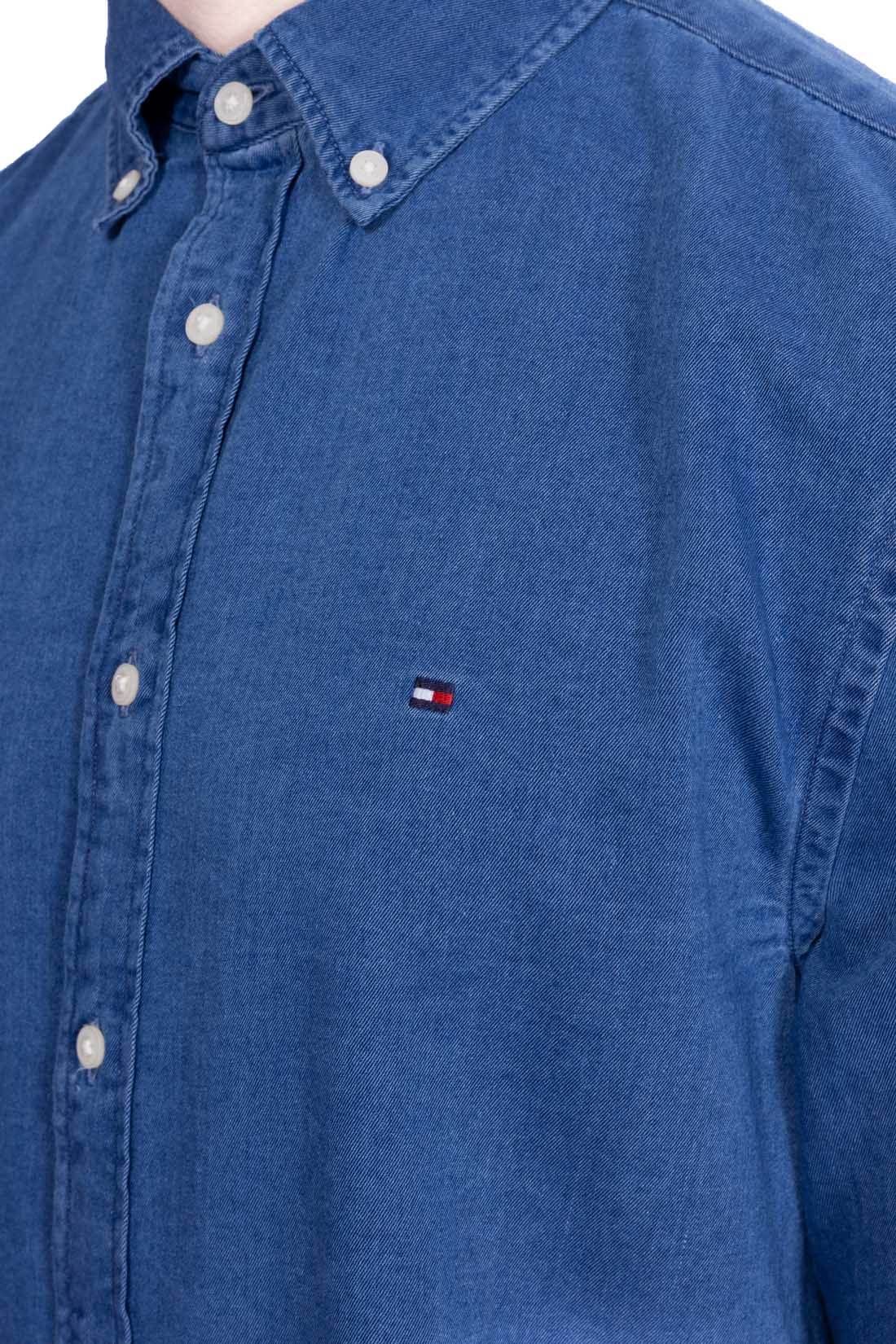 TOMMY HILFIGER - Men's regular chambray shirt  - Size XXL-32