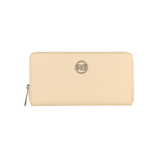 RB1084SAL | Women's zippered wallet made in Italy in smooth, matte genuine leather. Beige color. Dimensions: 20 x 10 x 2.5 cm.-0