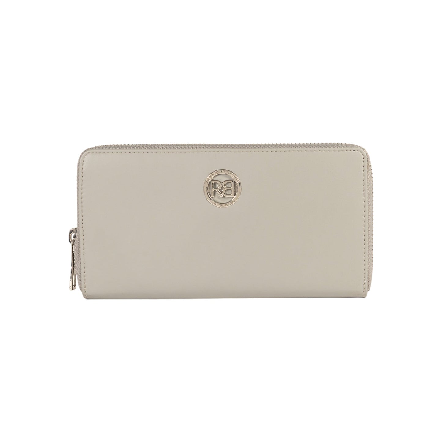 RB1084SF | Women's zippered wallet made in Italy in smooth, matte genuine leather. Color: Gray. Dimensions: 20 x 10 x 2.5 cm.-0