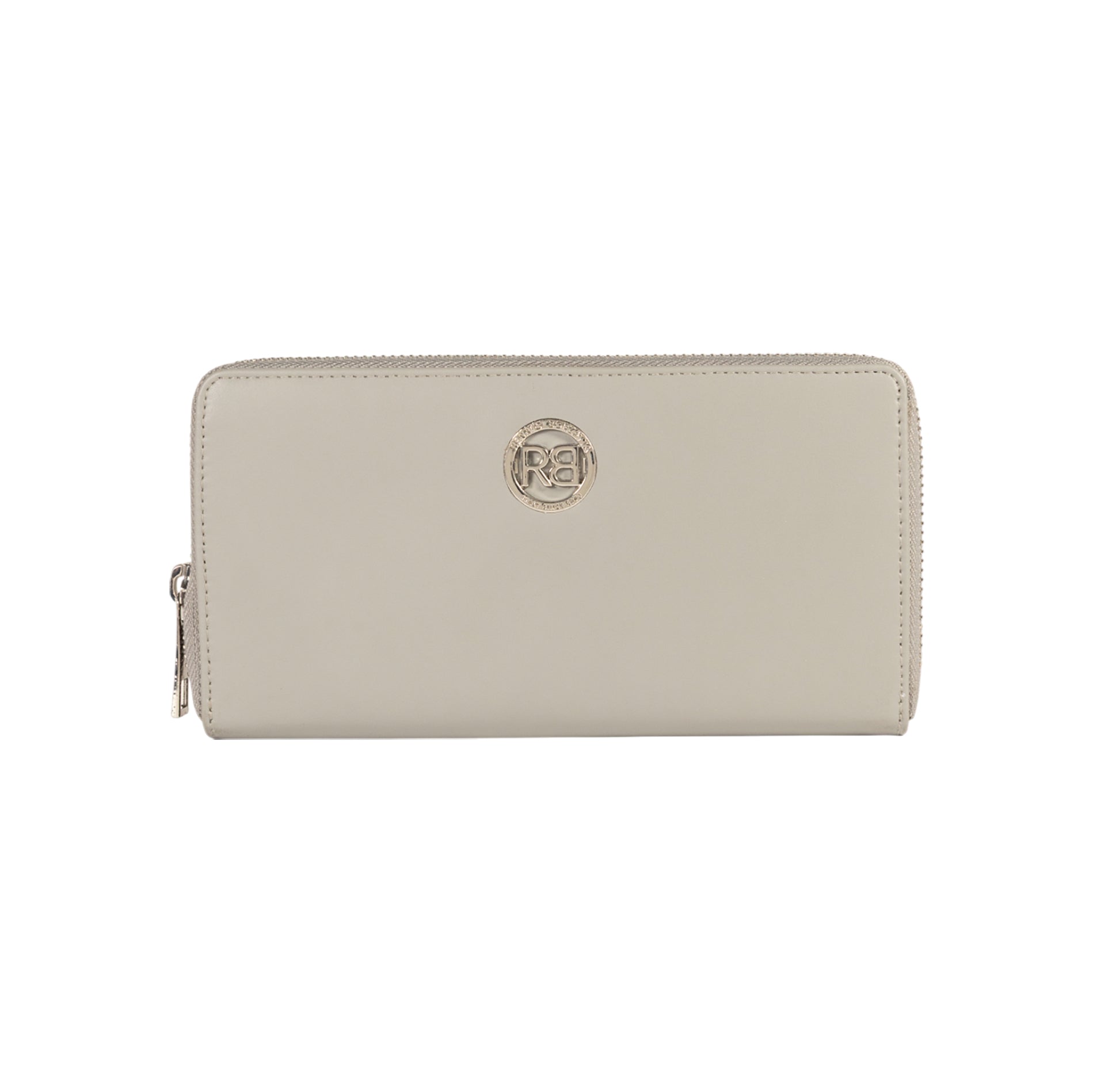 RB1084SF | Women's zippered wallet made in Italy in smooth, matte genuine leather. Color: Gray. Dimensions: 20 x 10 x 2.5 cm.-0