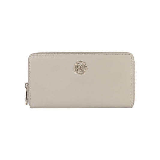 RB1084SF | Women's zippered wallet made in Italy in smooth, matte genuine leather. Color: Gray. Dimensions: 20 x 10 x 2.5 cm.-0