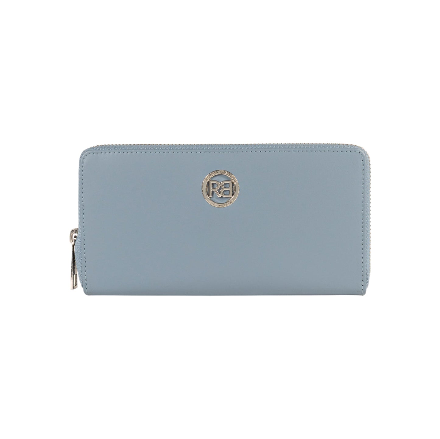 RB1084SP | Women's zippered wallet made in Italy in smooth, matte leather. Color: Air Force Blue. Dimensions: 20 x 10 x 2.5 cm.-0