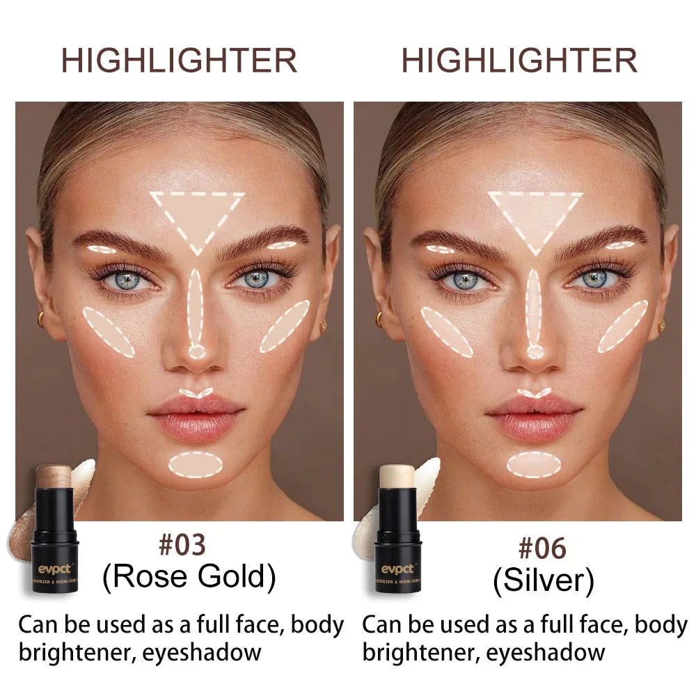 Highlighting&Bronzer Stick Face Brightening Blusher Rouge Concealer Pen Long Lasting Corrector Nose Shadow Contouring Cosmetics-4