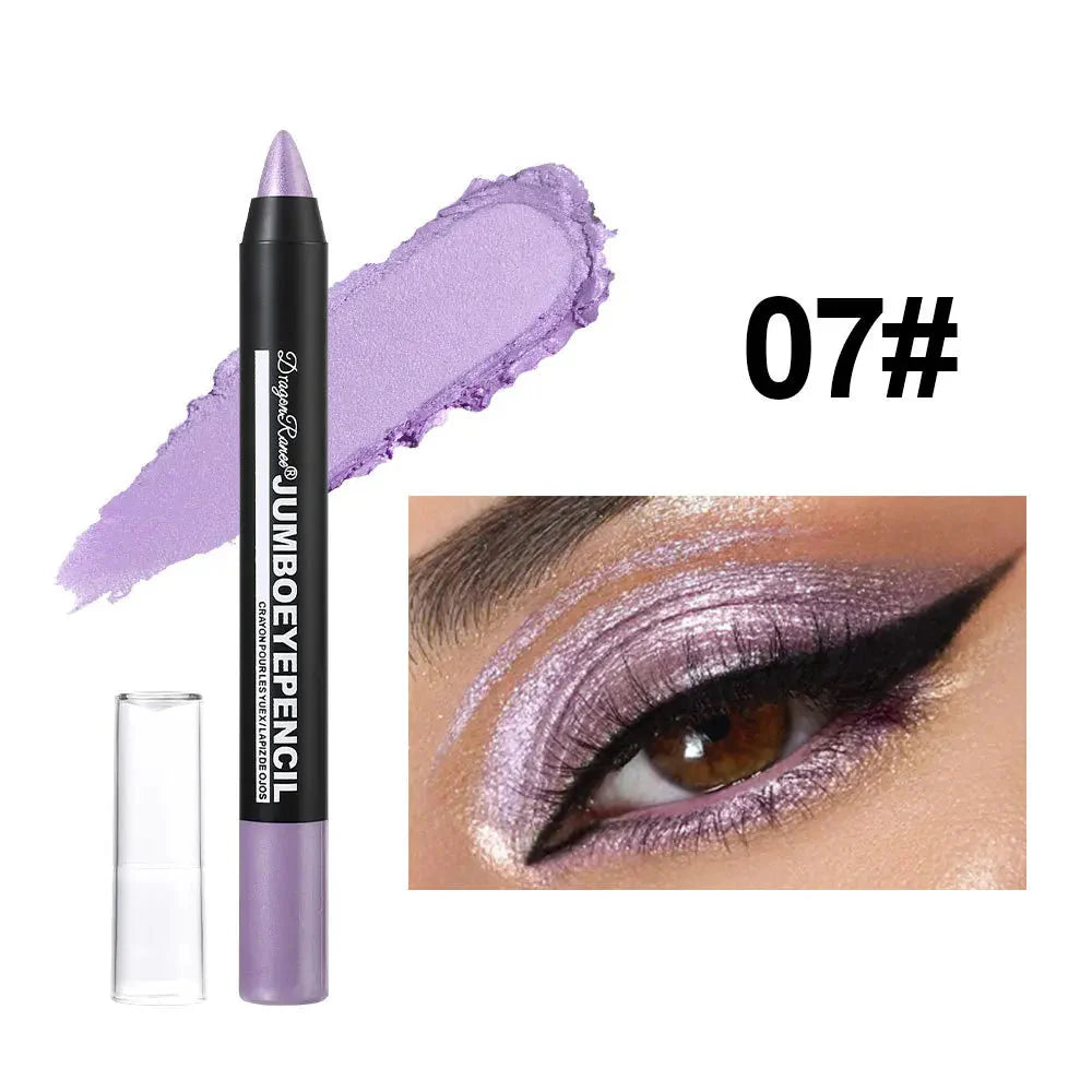 Smoky Dark Green Eyeshadow Pencil Stick Waterproof Pearlescent 12 Colors Metallic Glitter Eye Shadow Highlighter Pen Makeup Tool-12