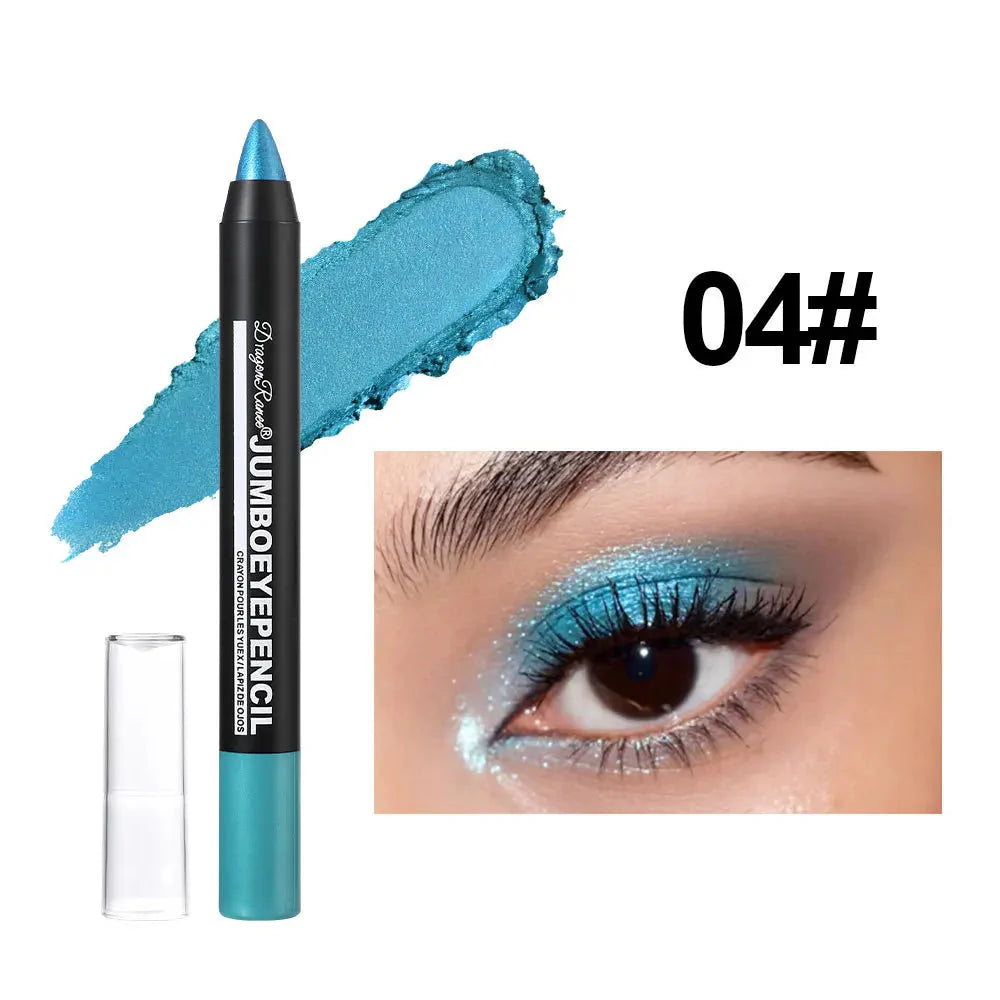 Smoky Dark Green Eyeshadow Pencil Stick Waterproof Pearlescent 12 Colors Metallic Glitter Eye Shadow Highlighter Pen Makeup Tool-15