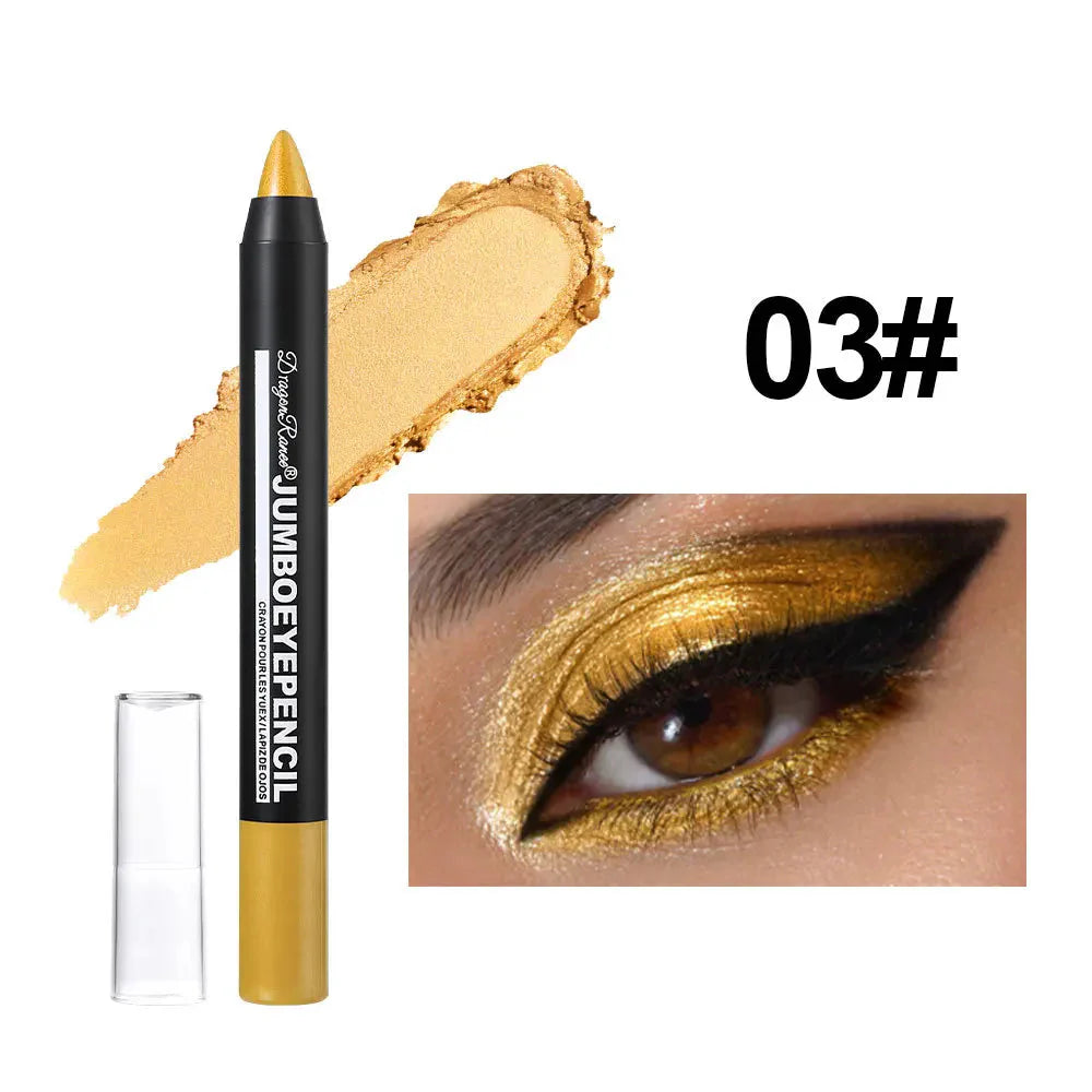 Smoky Dark Green Eyeshadow Pencil Stick Waterproof Pearlescent 12 Colors Metallic Glitter Eye Shadow Highlighter Pen Makeup Tool-16