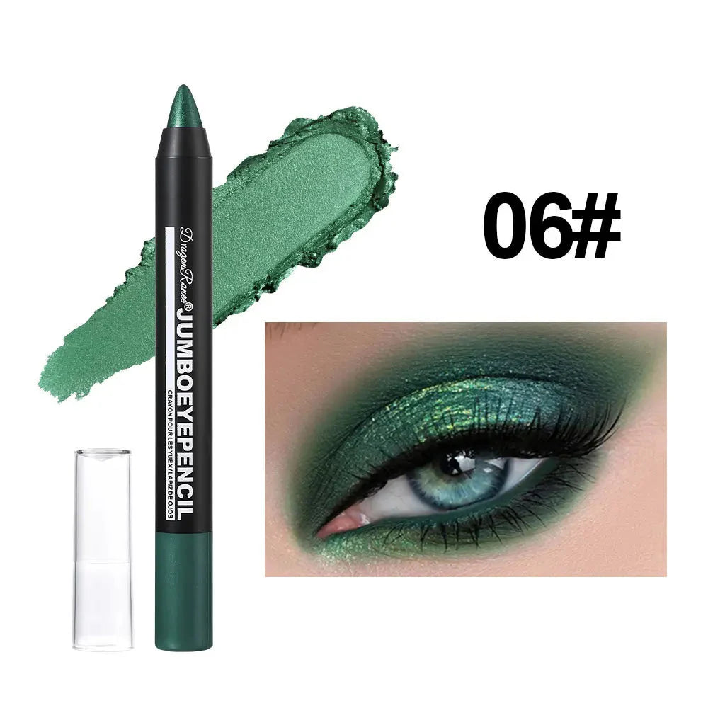 Smoky Dark Green Eyeshadow Pencil Stick Waterproof Pearlescent 12 Colors Metallic Glitter Eye Shadow Highlighter Pen Makeup Tool-9