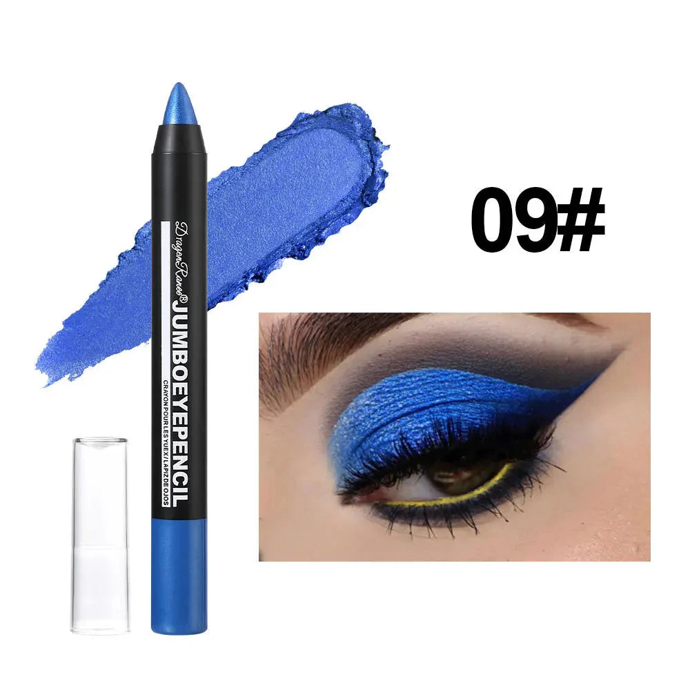 Smoky Dark Green Eyeshadow Pencil Stick Waterproof Pearlescent 12 Colors Metallic Glitter Eye Shadow Highlighter Pen Makeup Tool-6