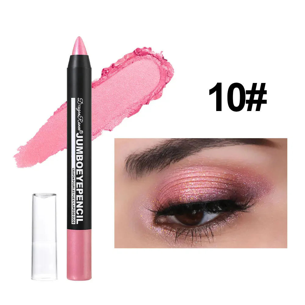 Smoky Dark Green Eyeshadow Pencil Stick Waterproof Pearlescent 12 Colors Metallic Glitter Eye Shadow Highlighter Pen Makeup Tool-5