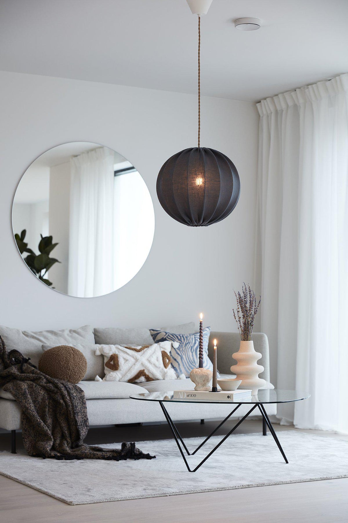 Anibe Lifestyle - Takupphängning textil Linne med takkopp E27