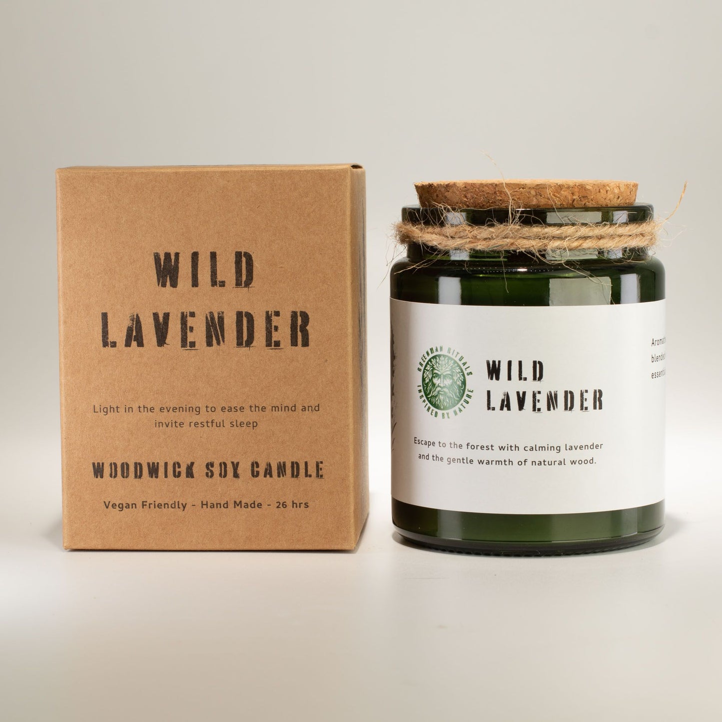 GREENMAN - Woodwick Soy Candle - Wild Lavender