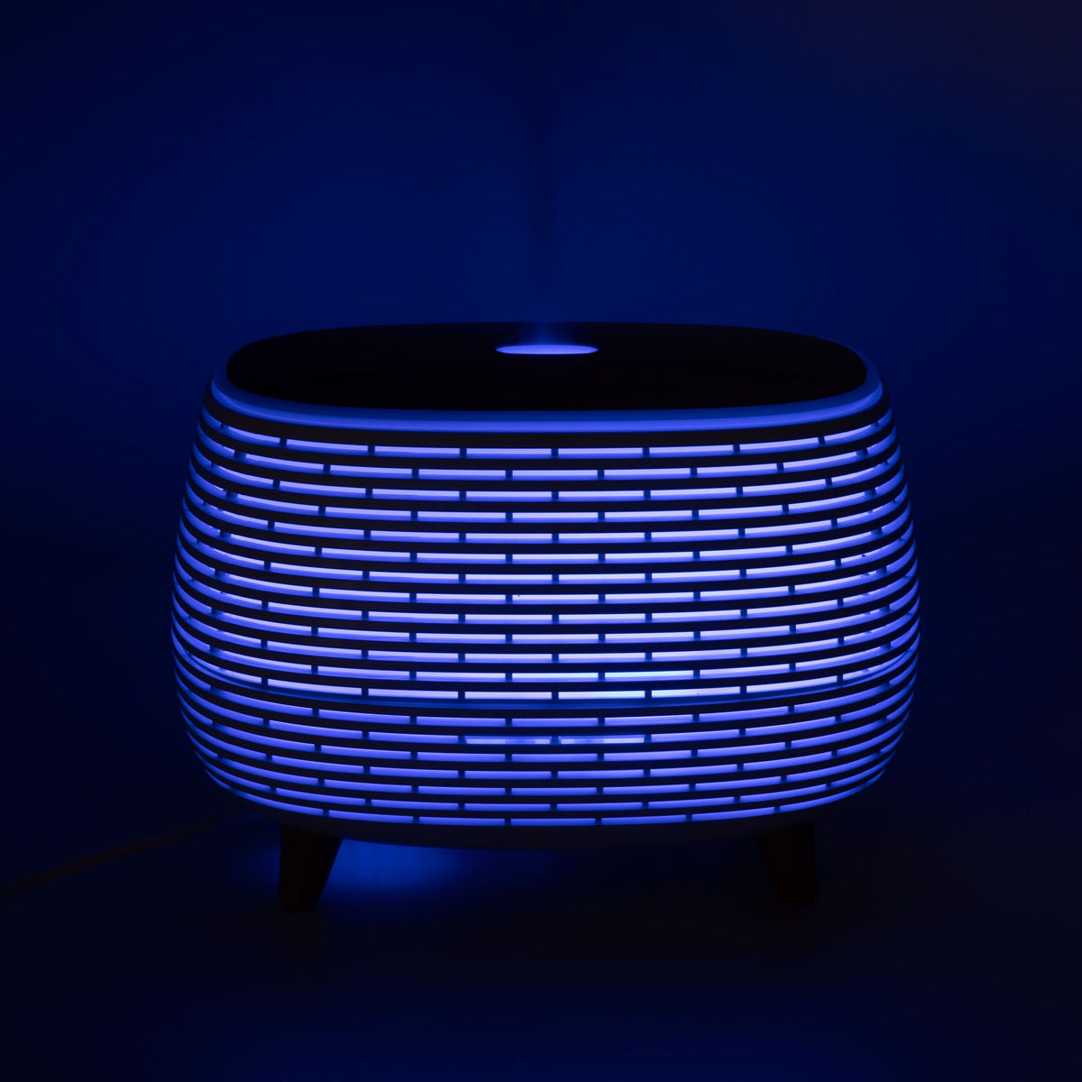 Anibe Lifestyle - Aromadiffusor - Ribbad med trätopp och färgskiftande ljus
