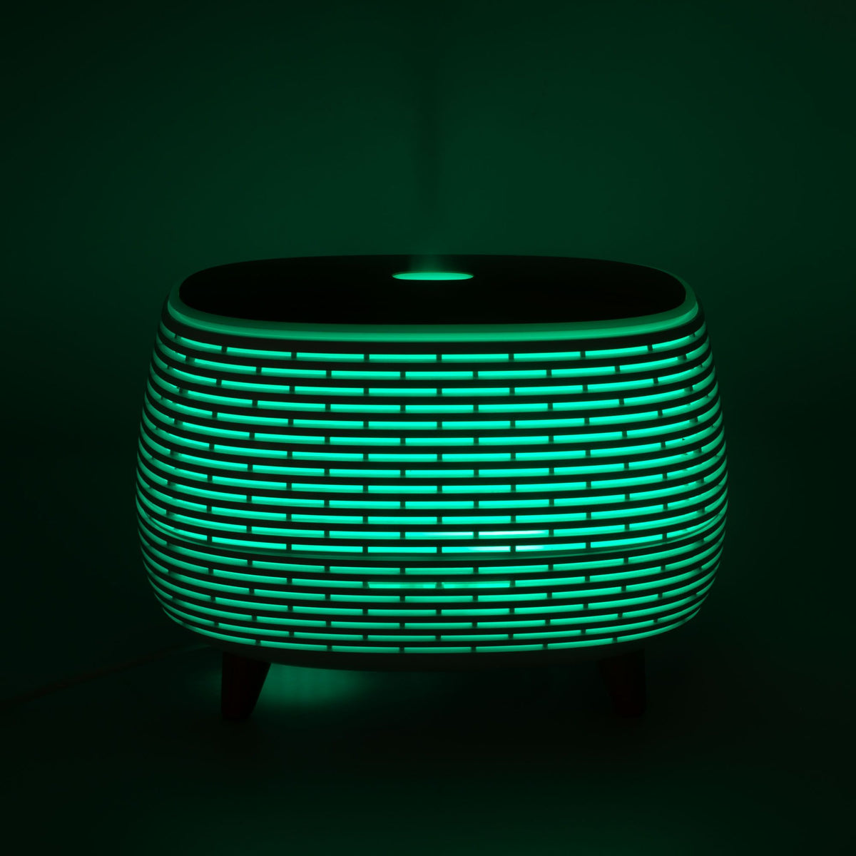 Anibe Lifestyle - Aromadiffusor - Ribbad med trätopp och färgskiftande ljus