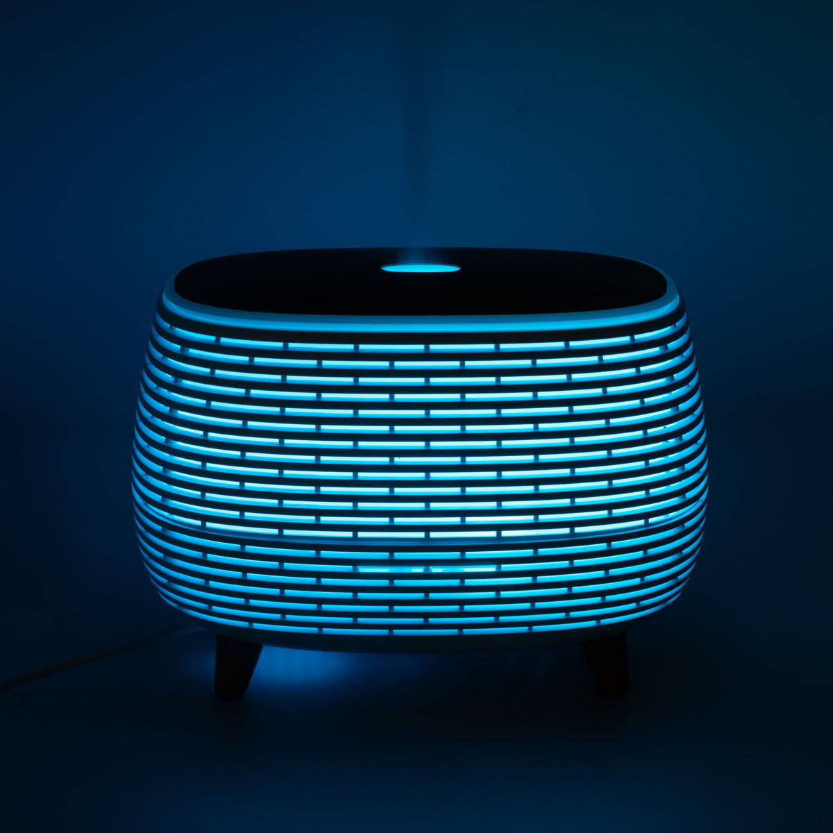 Anibe Lifestyle - Aromadiffusor - Ribbad med trätopp och färgskiftande ljus