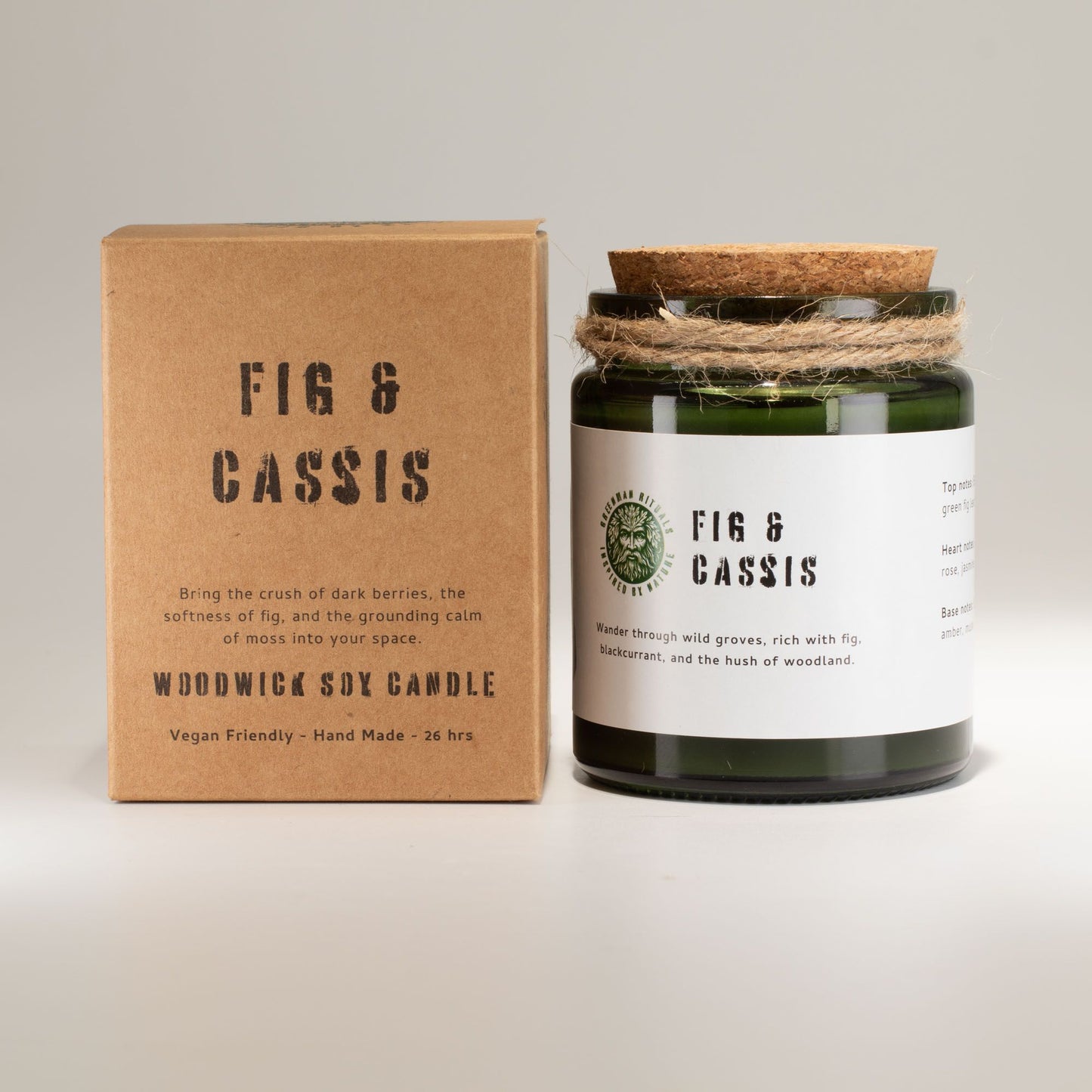 GREENMAN - Woodwick Soy Candle - Crushed Fig & Cassis