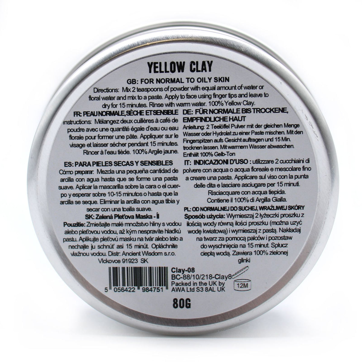 Anibe Lifestyle - Earth Lermaskpuder - Yellow Clay