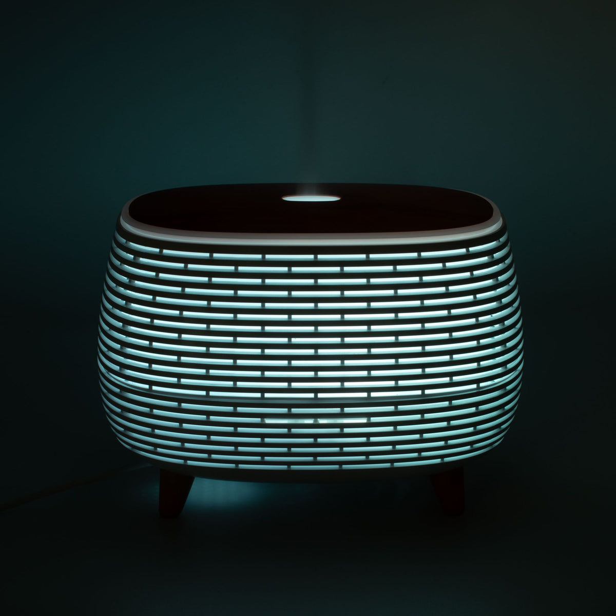 Anibe Lifestyle - Aromadiffusor - Ribbad med trätopp och färgskiftande ljus
