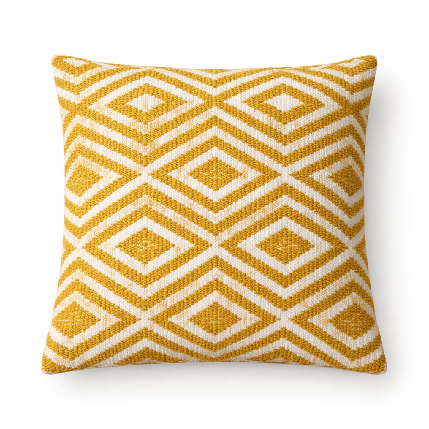 Klassiskt kuddfodral – Mustard Diamonds – 45x45cm