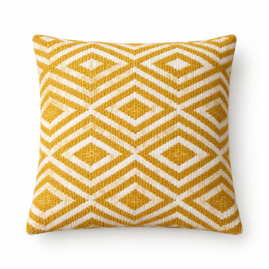 Klassiskt kuddfodral – Mustard Diamonds – 45x45cm