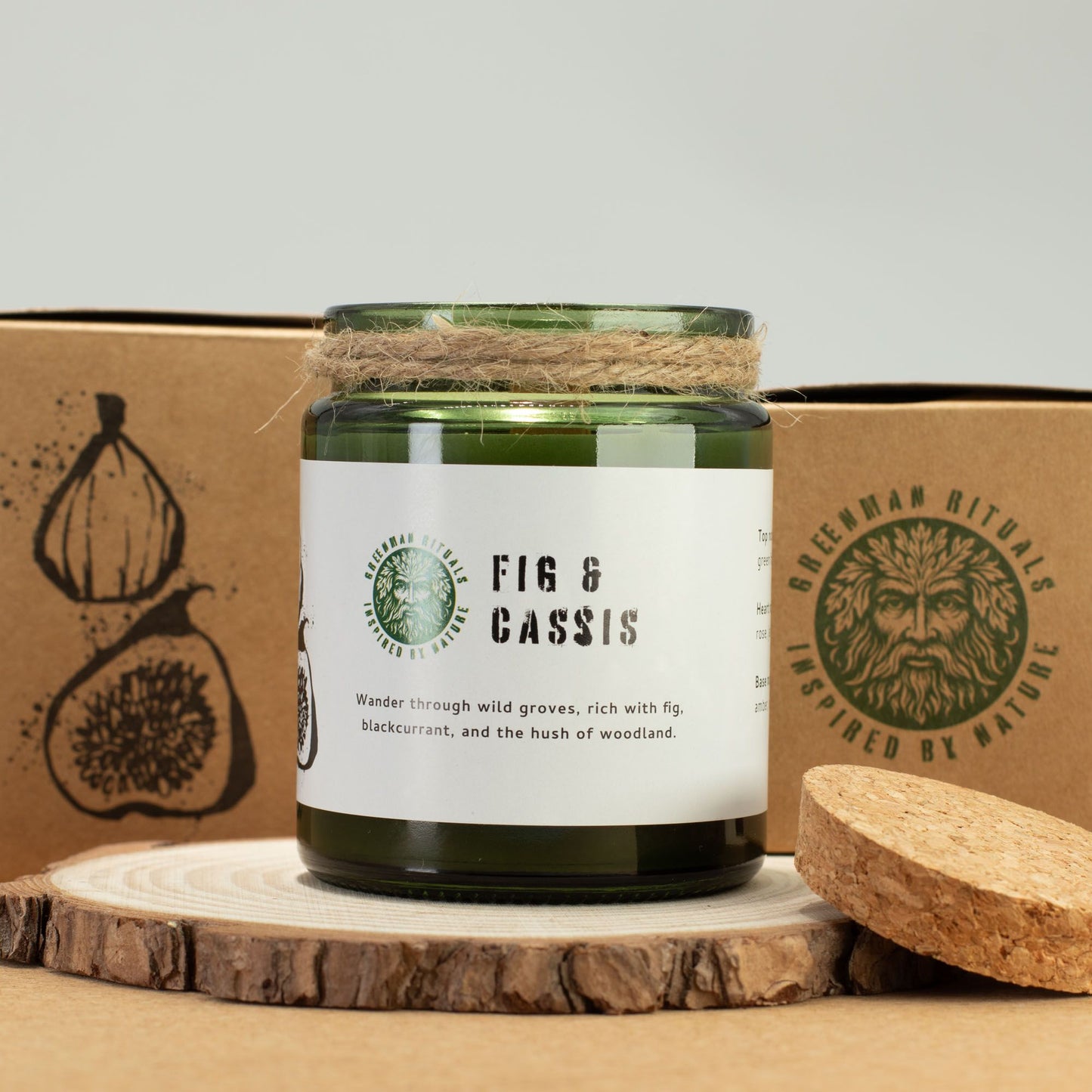 GREENMAN - Woodwick Soy Candle - Crushed Fig & Cassis