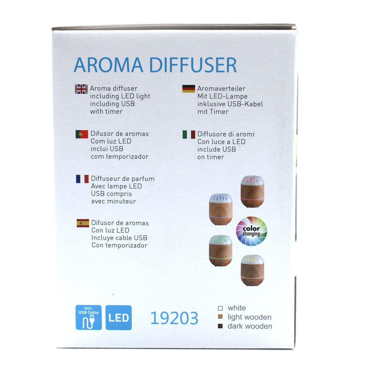 Anibe Lifestyle - Aromadiffusor - Copenhagen med USB, färgskiftande ljus och timer
