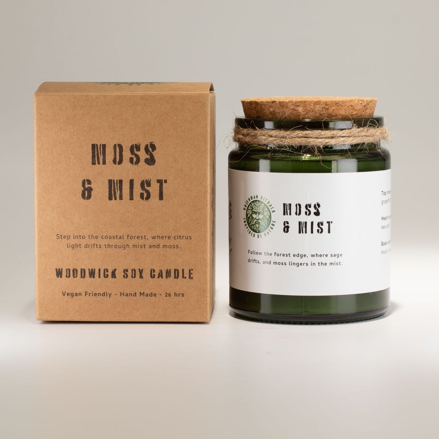 GREENMAN - Woodwick Soy Candle - Moss & Mist