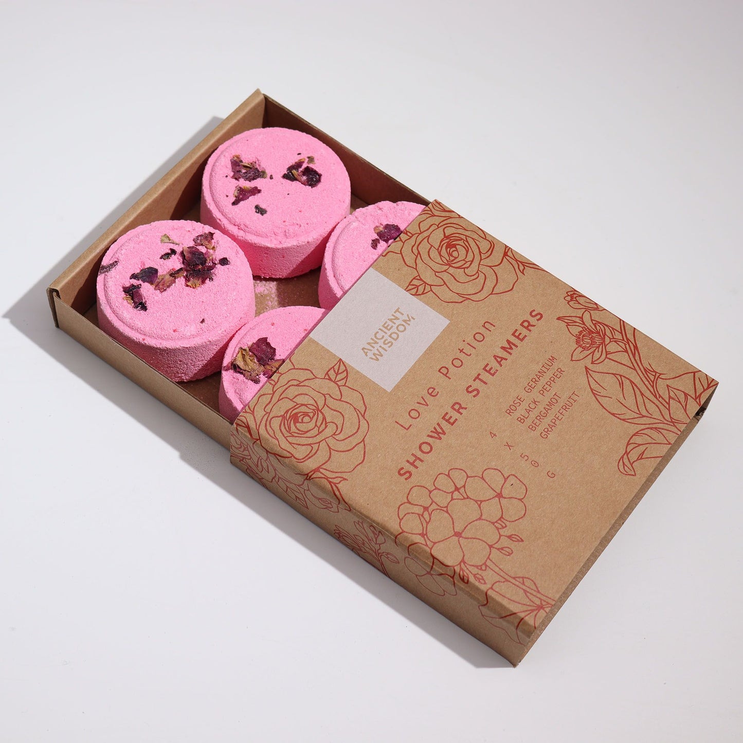 4-pack Zen Duschångare 50 g - Therapy Wellness Quartet - Love Potion (Pinky Red)