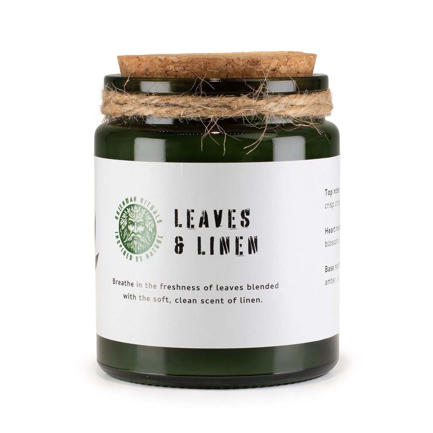 GREENMAN - Woodwick Soy Candle - Leaves and Linen