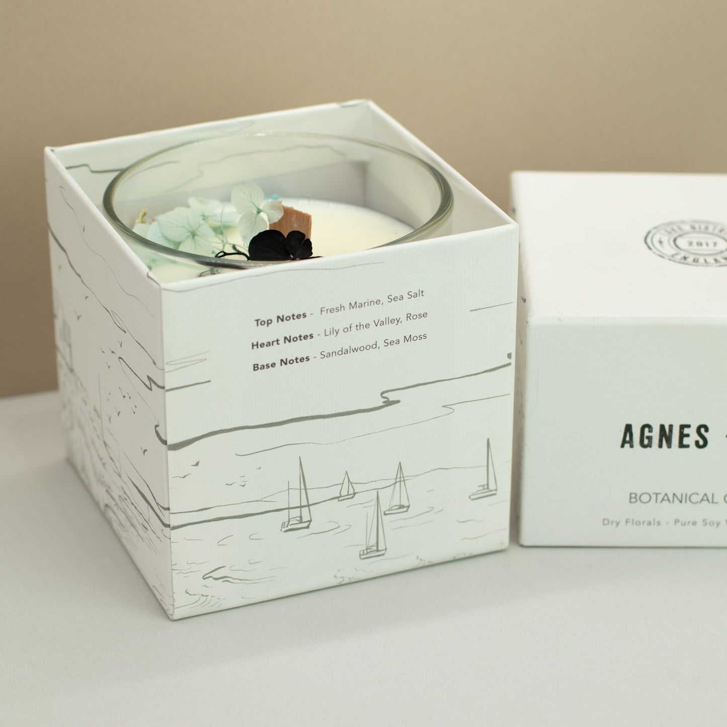 Agnes + Cat Botaniska Sojavaxljus - Seasalt & Moss