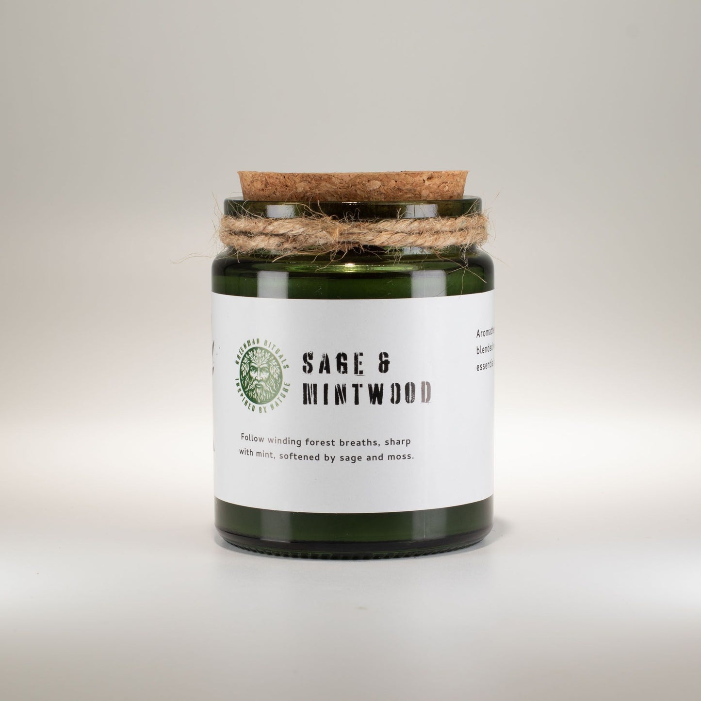 GREENMAN - Woodwick Soy Candle - Sage & Mintwood