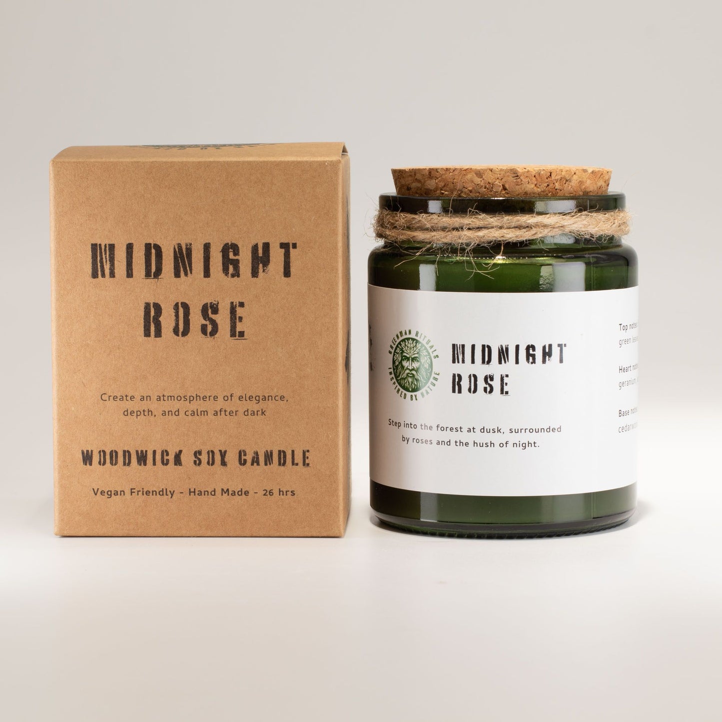 GREENMAN - Woodwick Soy Candle - Midnight Rose