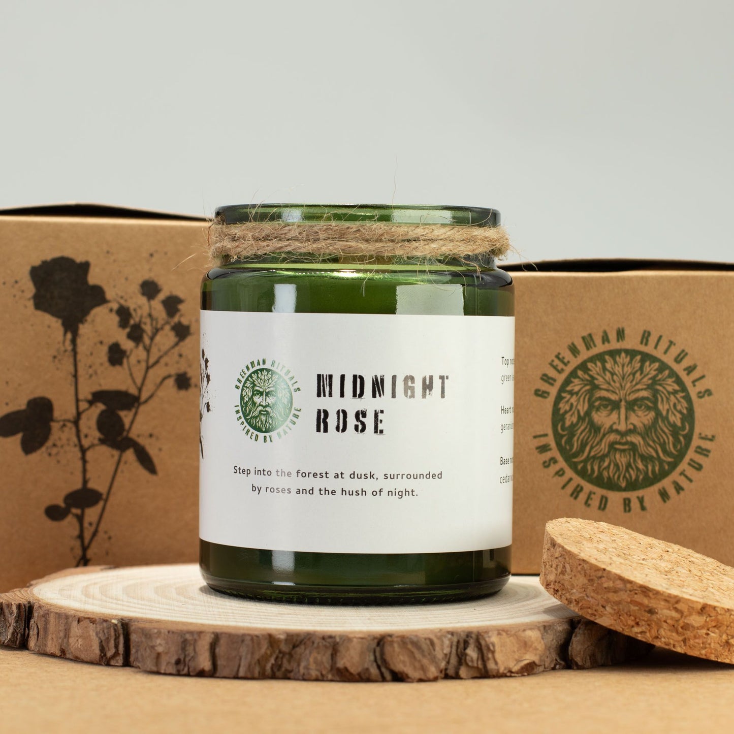 GREENMAN - Woodwick Soy Candle - Midnight Rose