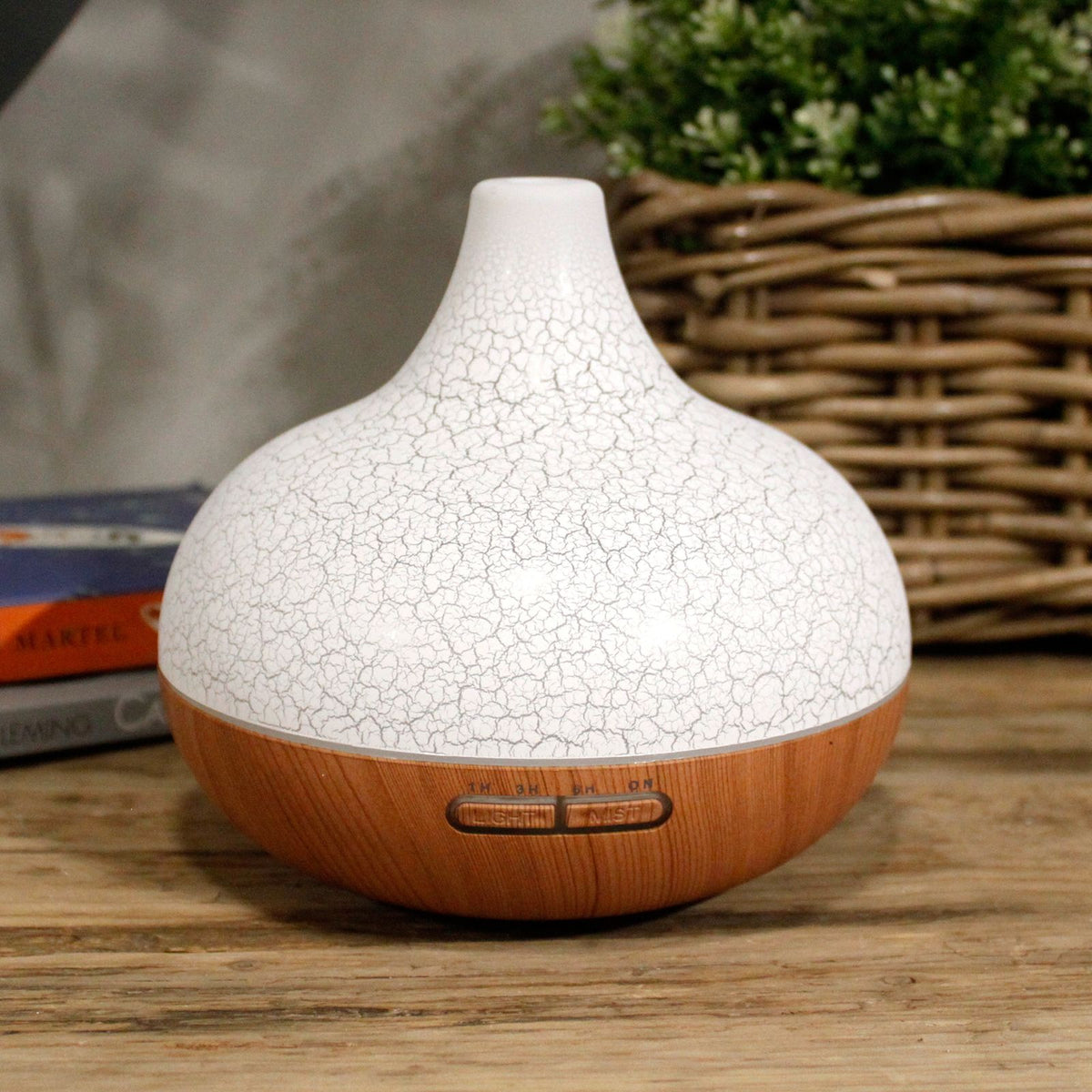 Anibe Lifestyle - Aromadiffusor - Santorini med skaldesign, USB och färgskiftande ljus
