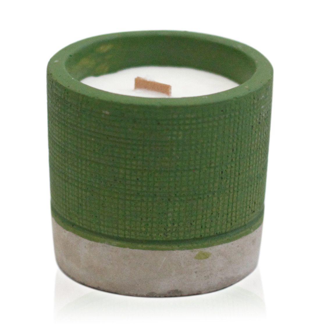 Doftljus i betongkruka – Green – Sea Moss & Herbs
