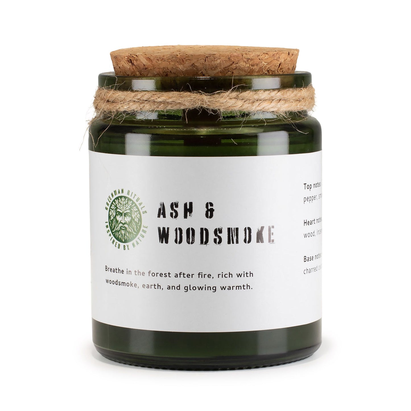 GREENMAN - Woodwick Soy Candle - Ash & Woodsmoke