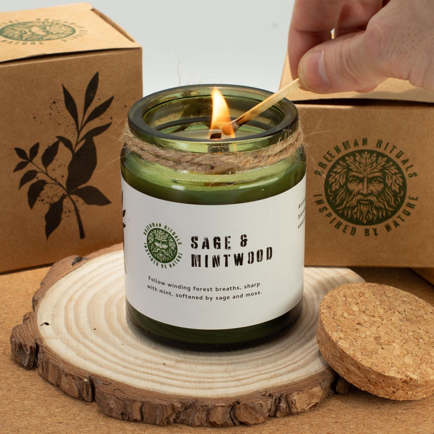GREENMAN - Woodwick Soy Candle - Forest Resin