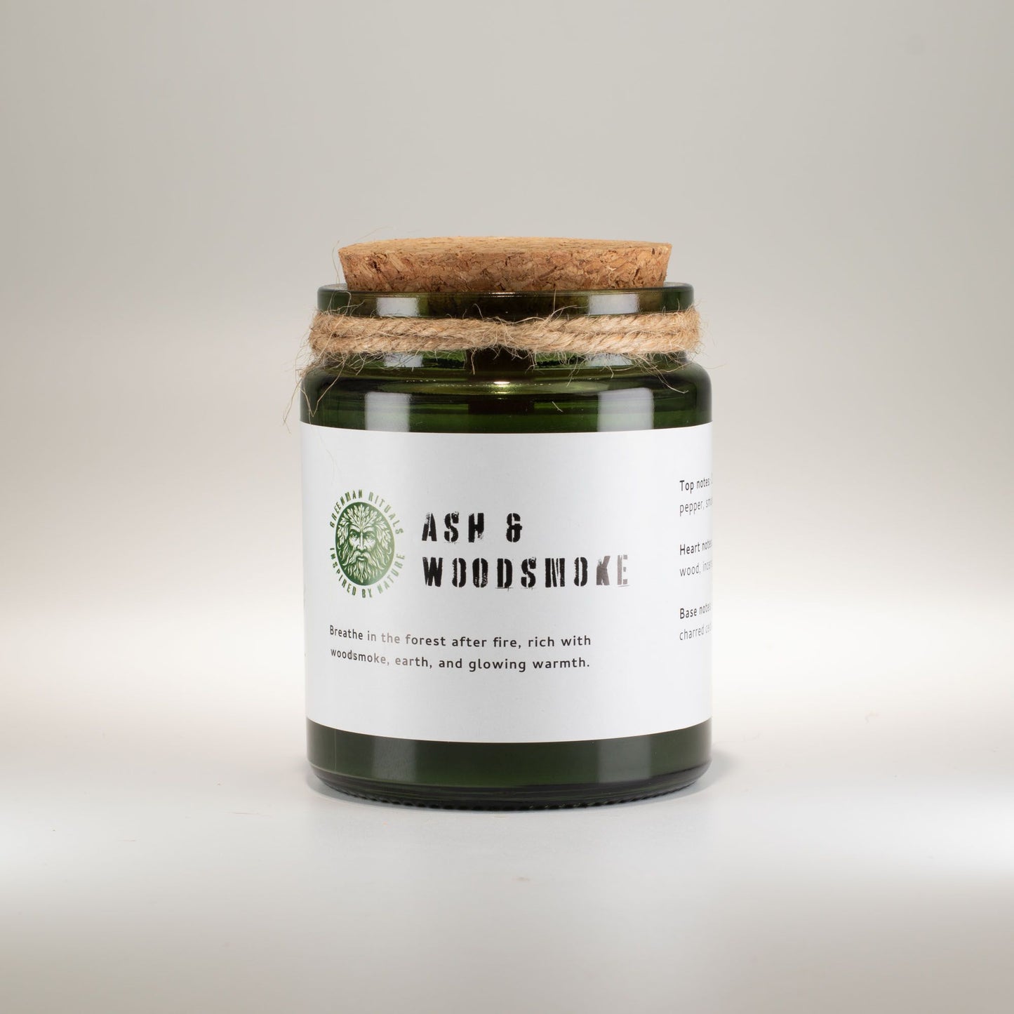 GREENMAN - Woodwick Soy Candle - Ash & Woodsmoke