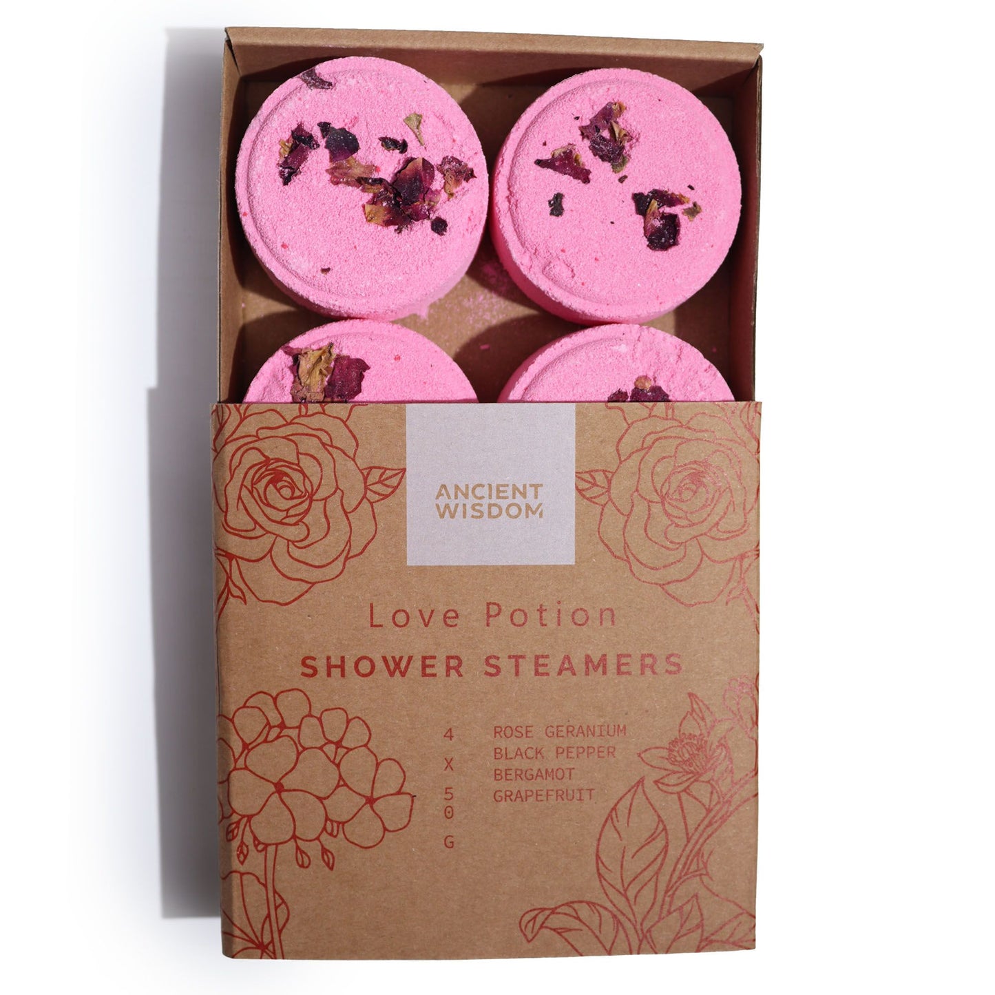 4-pack Zen Duschångare 50 g - Therapy Wellness Quartet - Love Potion (Pinky Red)
