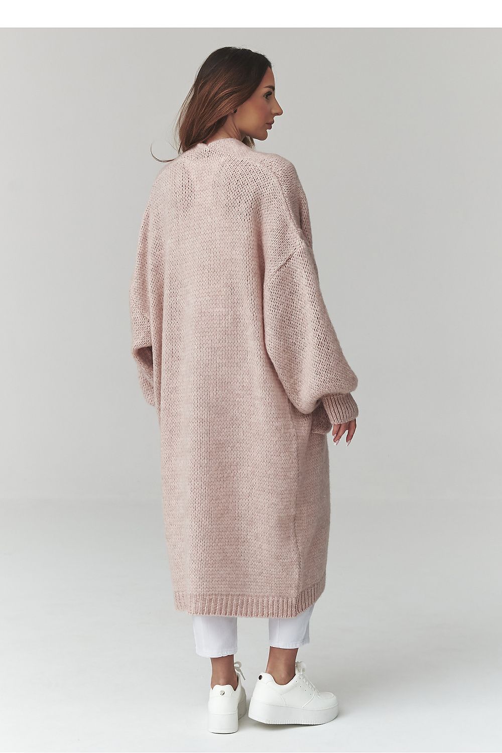 Anibe Lifestyle - Lång oversize kofta med fickor