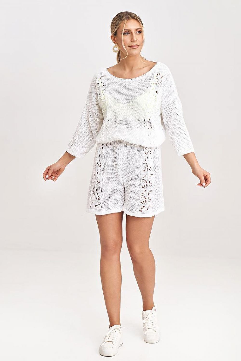 Anibe Lifestyle - Stickad byxset med blus och shorts