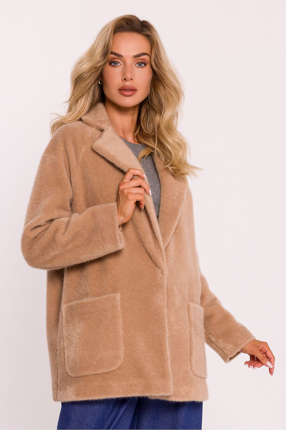 Anibe Lifestyle - Kappa i teddytyg med oversized snitt