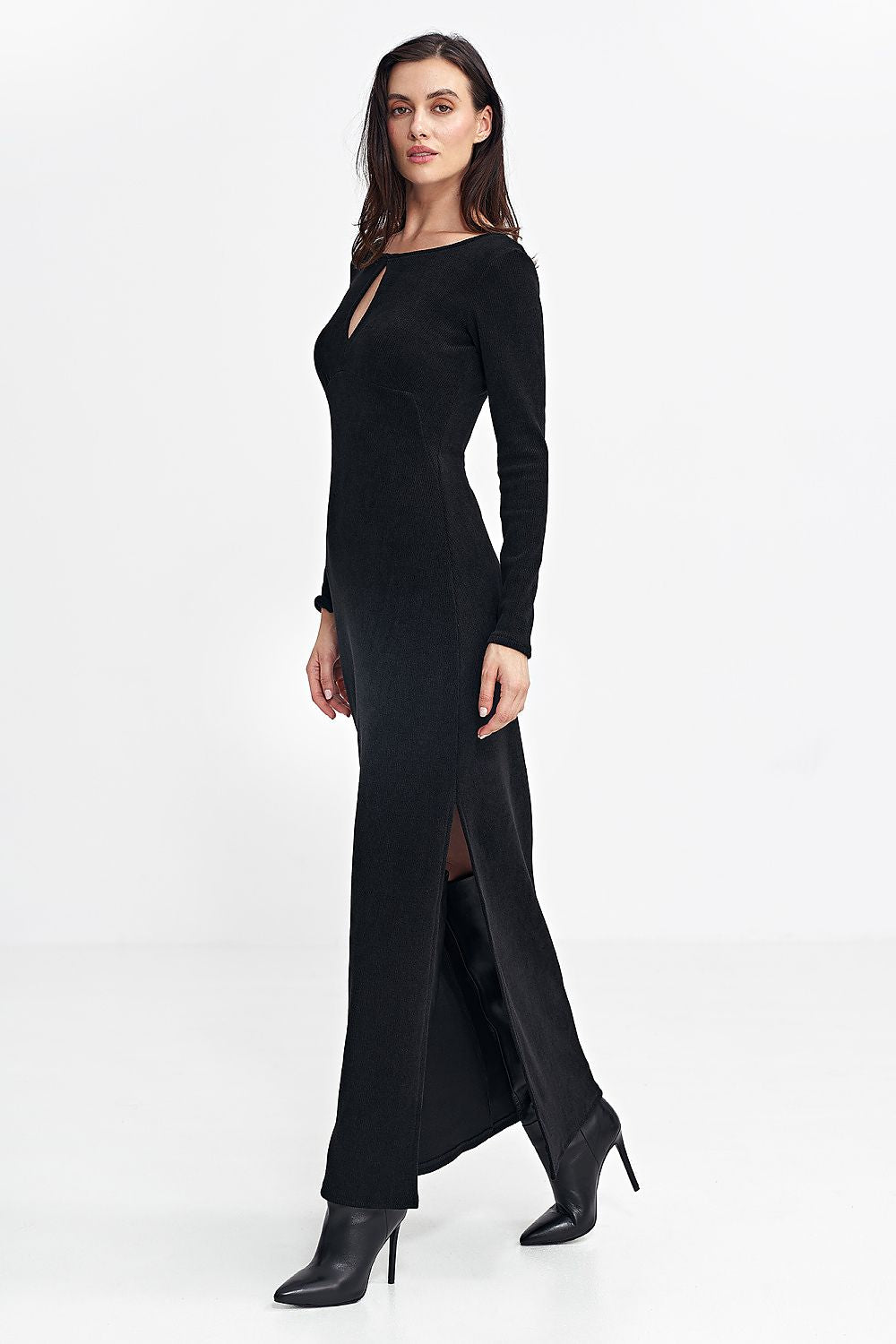 Anibe Lifestyle - Ribbstickad maxiklänning med slits