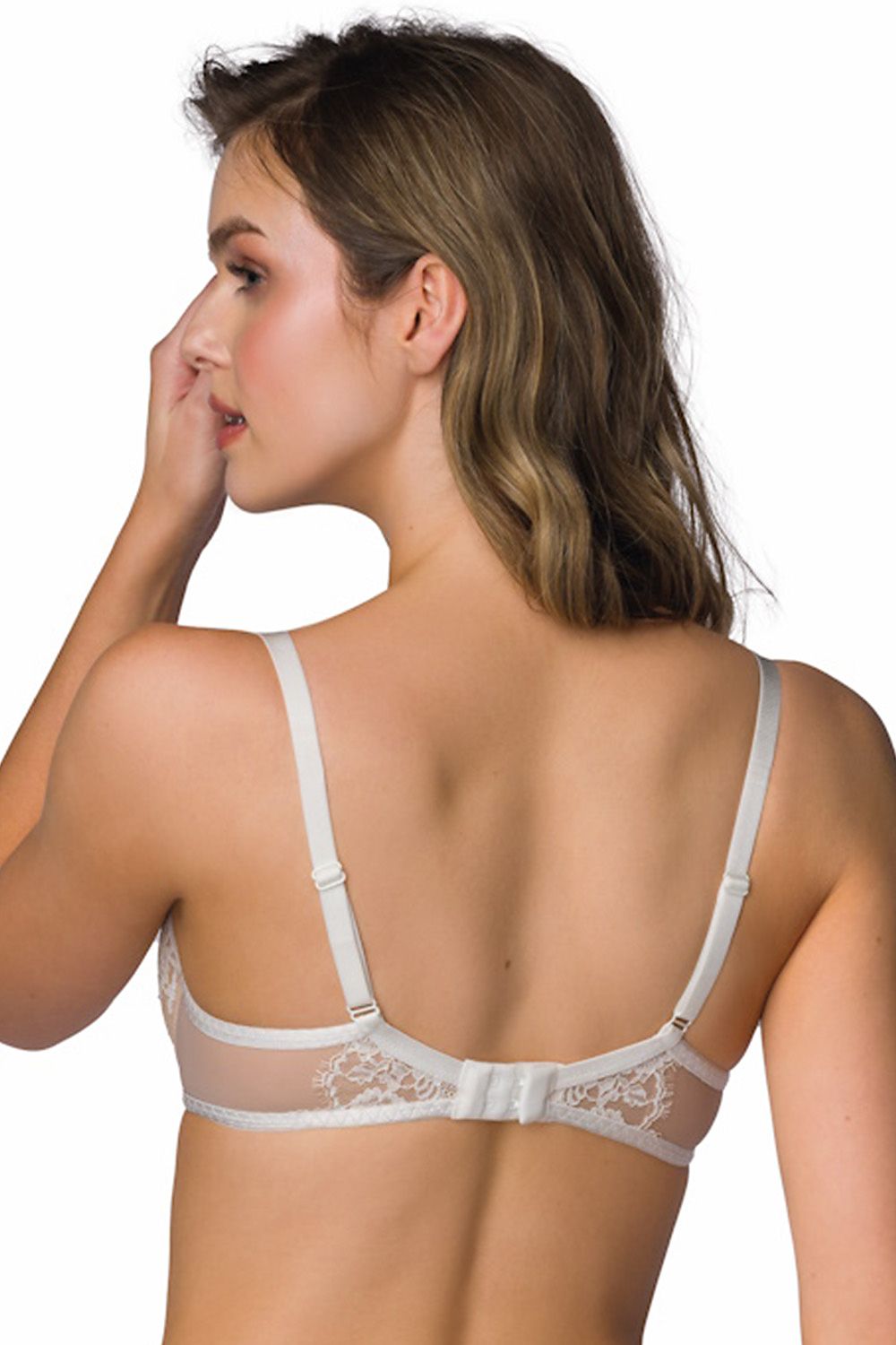 Anibe Lifestyle - Frances - Push up-behå i beige blommig spets